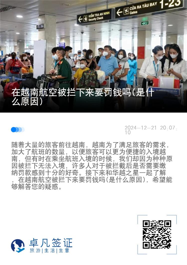 在越南航空被拦下来要罚钱吗(是什么原因)